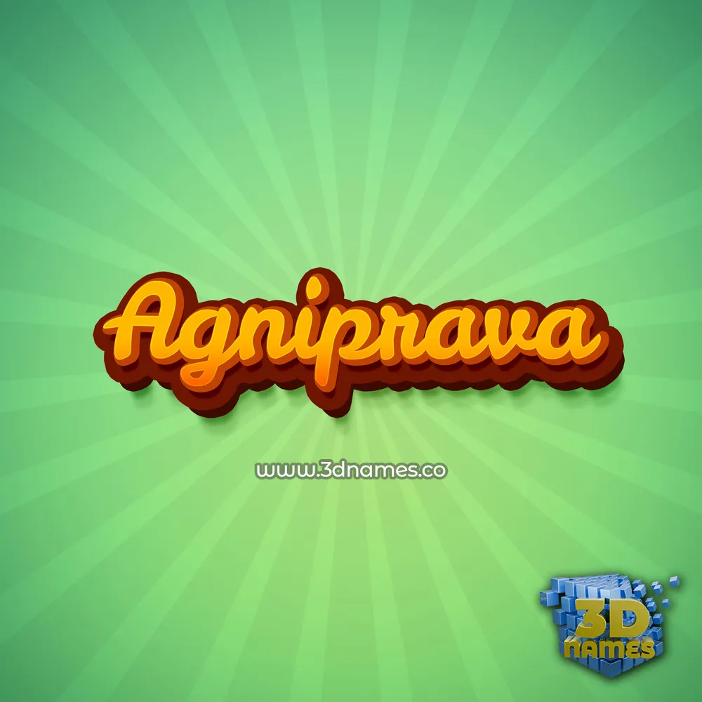 agniprava in Green Rays style - 3D name wallpaper