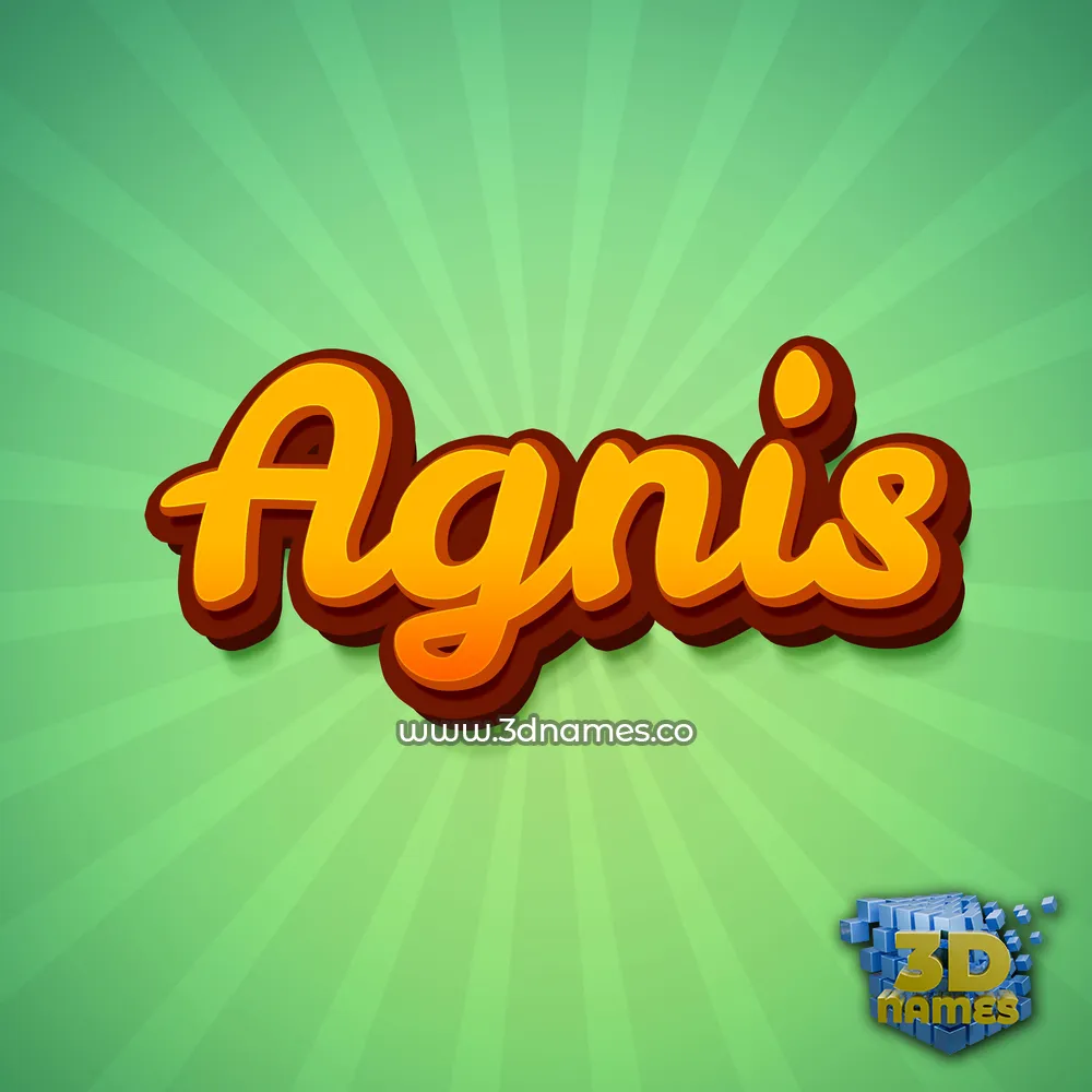 agnis in Green Rays style - 3D name wallpaper