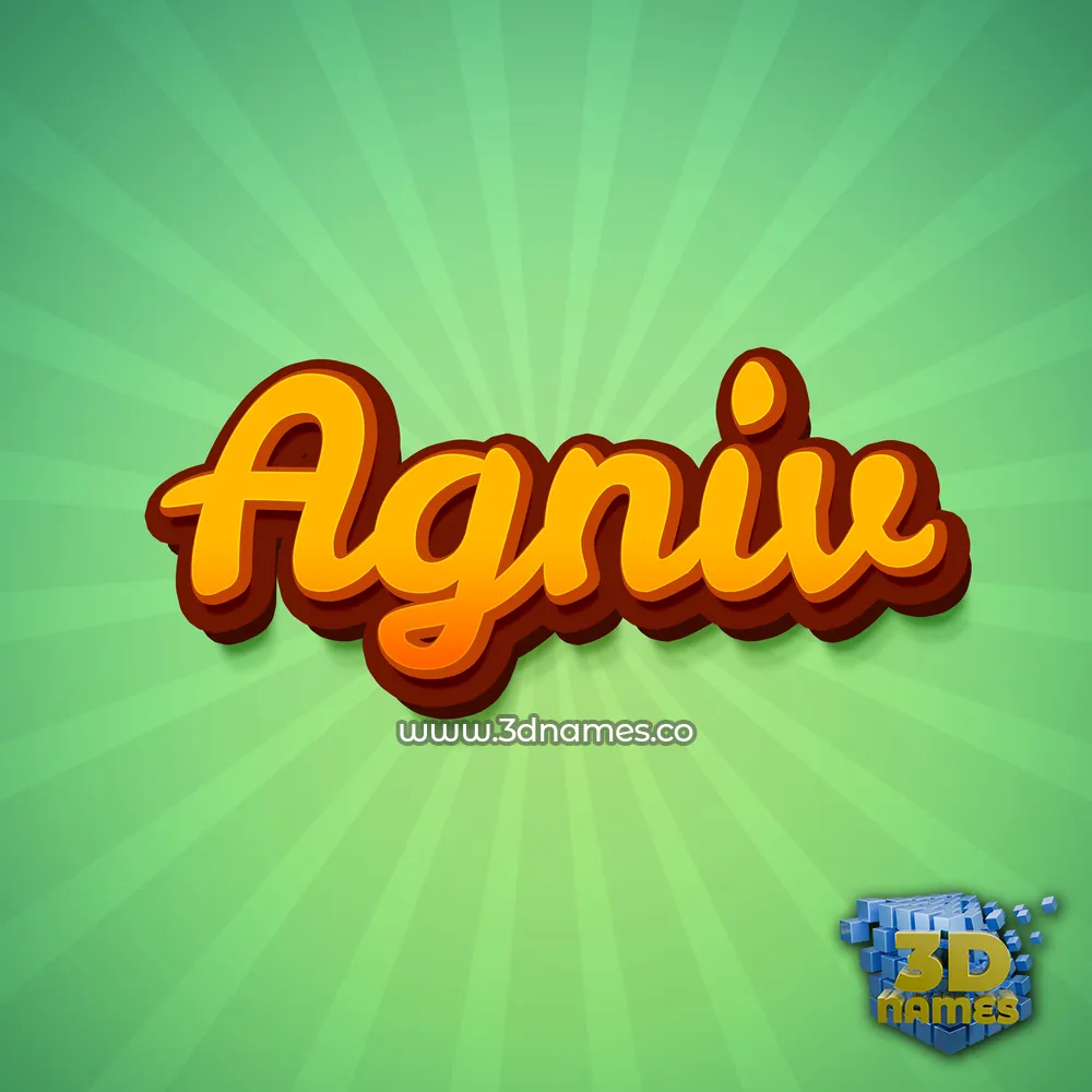 agniv in Green Rays style - 3D name wallpaper