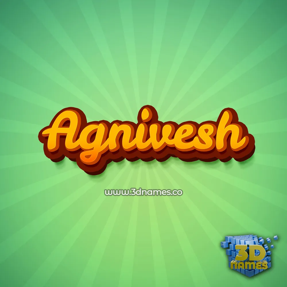 agnivesh in Green Rays style - 3D name wallpaper