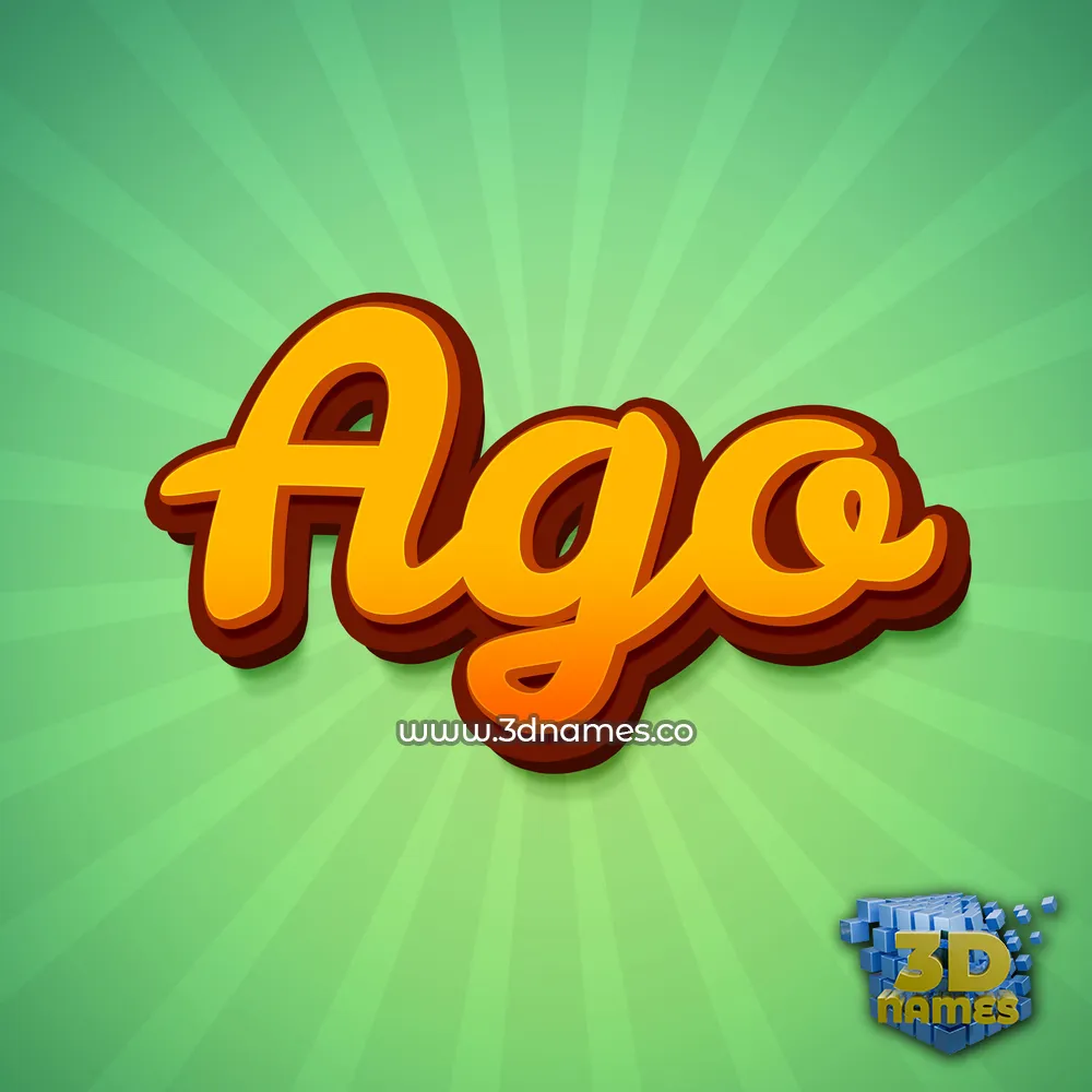 ago in Green Rays style - 3D name wallpaper