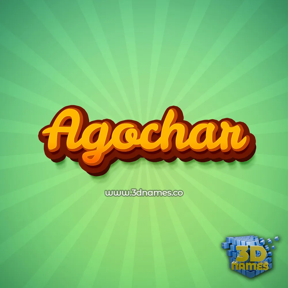 agochar in Green Rays style - 3D name wallpaper