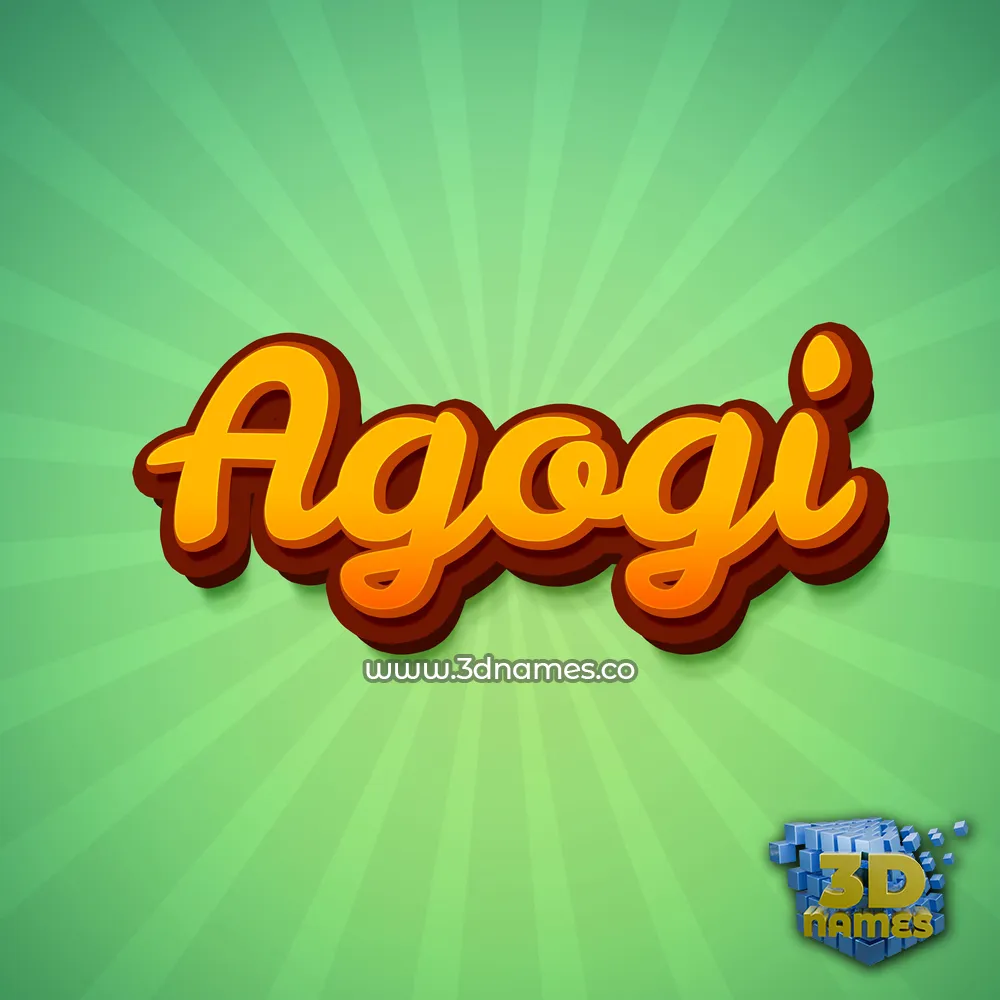 agogi in Green Rays style - 3D name wallpaper