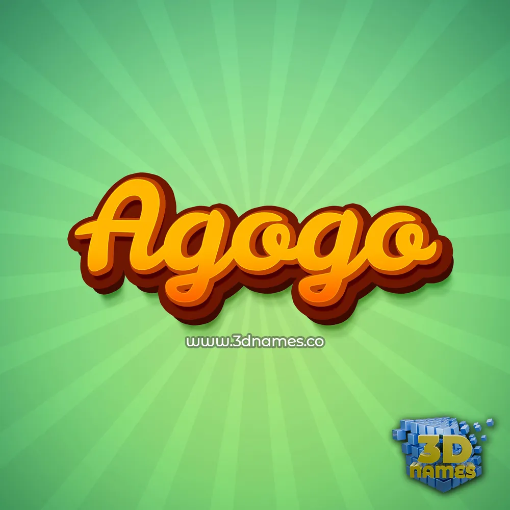 agogo in Green Rays style - 3D name wallpaper