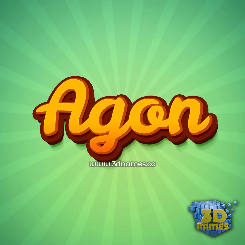agon in Green Rays style - 3D name wallpaper