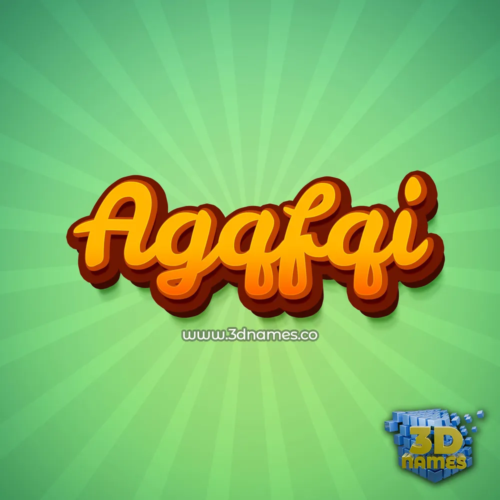 agqfqi in Green Rays style - 3D name wallpaper
