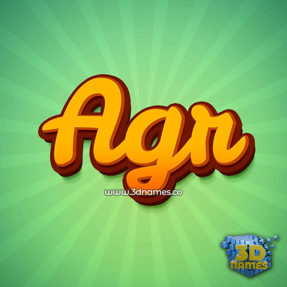 agr in Green Rays style - 3D name wallpaper