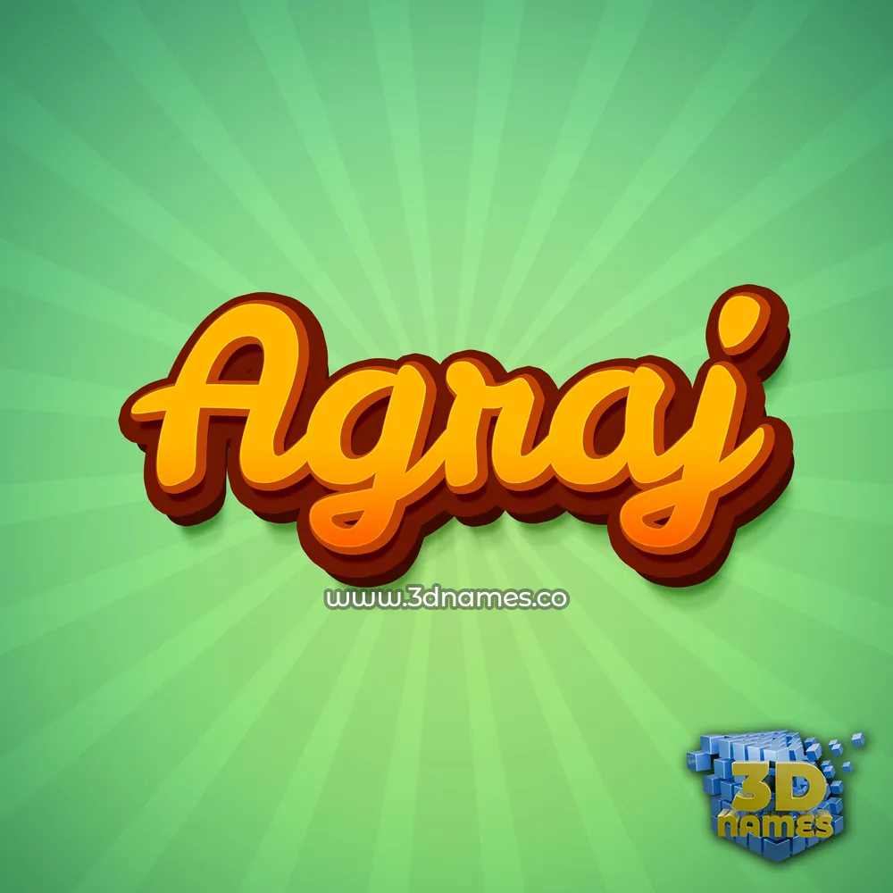 agraj in Green Rays style - 3D name wallpaper