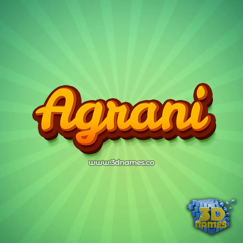 agrani in Green Rays style - 3D name wallpaper