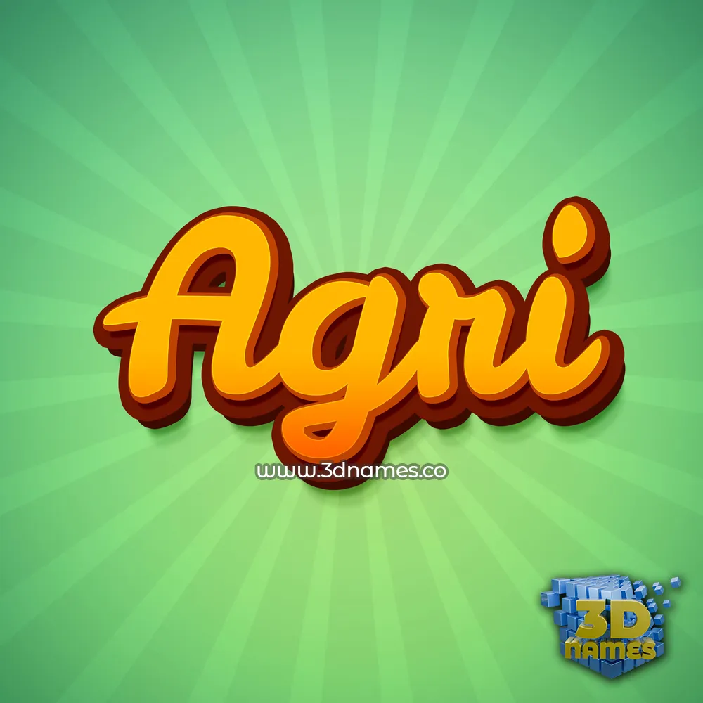 agri in Green Rays style - 3D name wallpaper