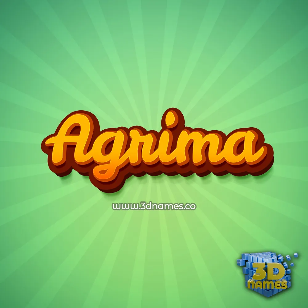 agrima in Green Rays style - 3D name wallpaper