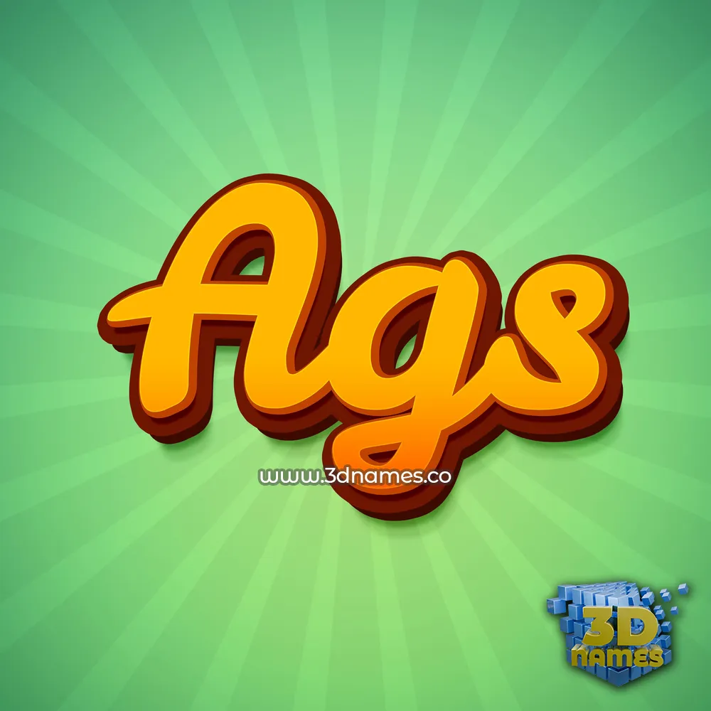 ags in Green Rays style - 3D name wallpaper
