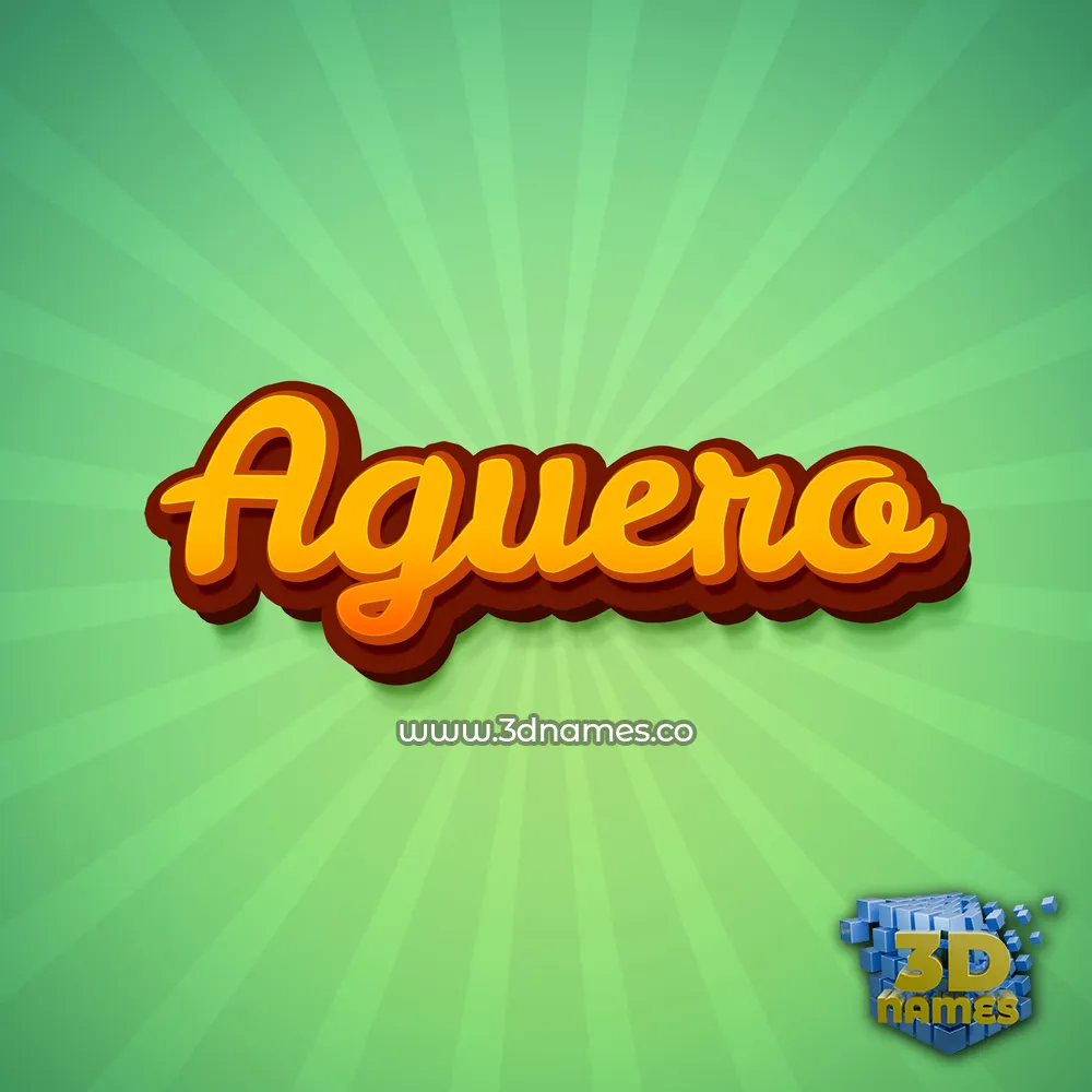 aguero in Green Rays style - 3D name wallpaper