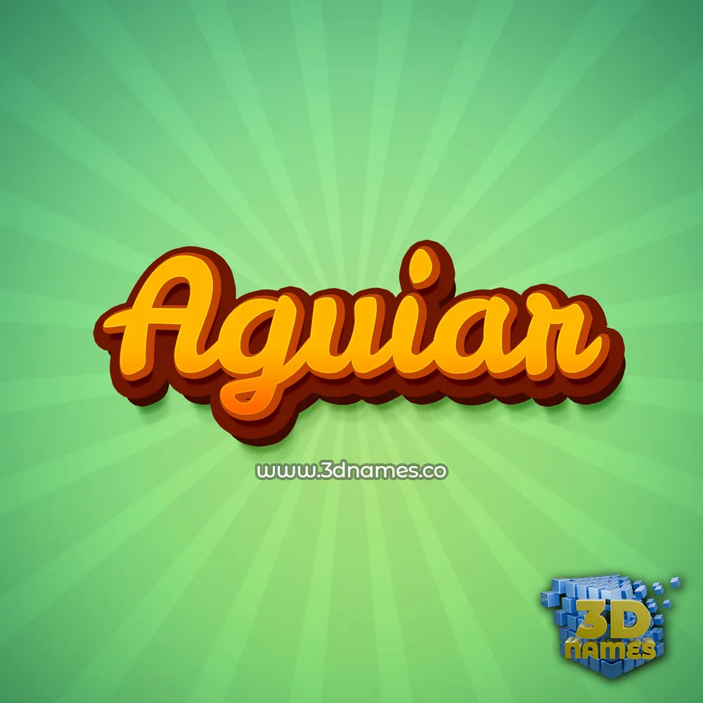 aguiar in Green Rays style - 3D name wallpaper