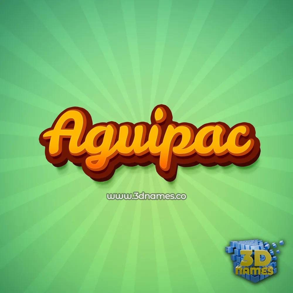 aguipac in Green Rays style - 3D name wallpaper