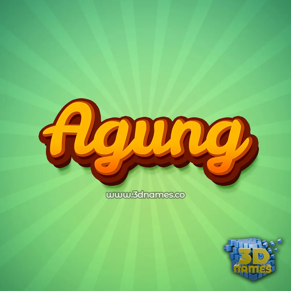 agung in Green Rays style - 3D name wallpaper
