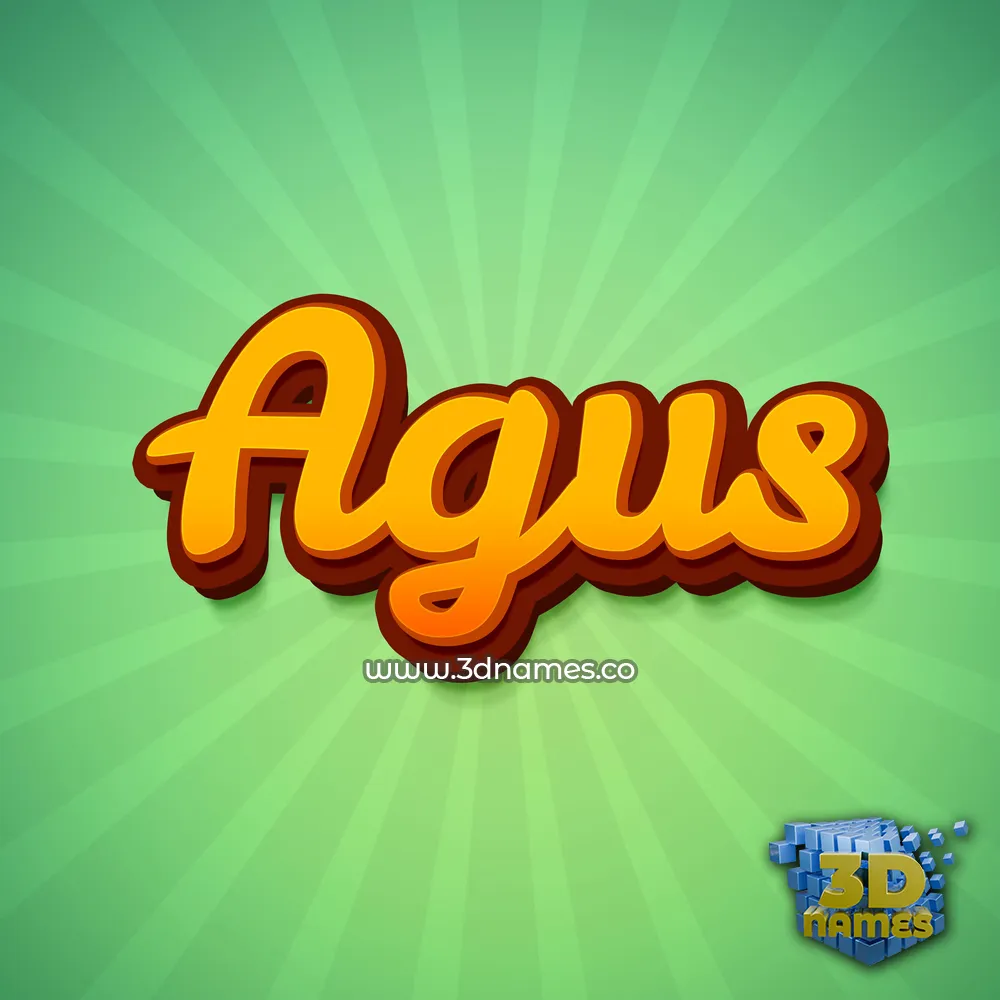 agus in Green Rays style - 3D name wallpaper