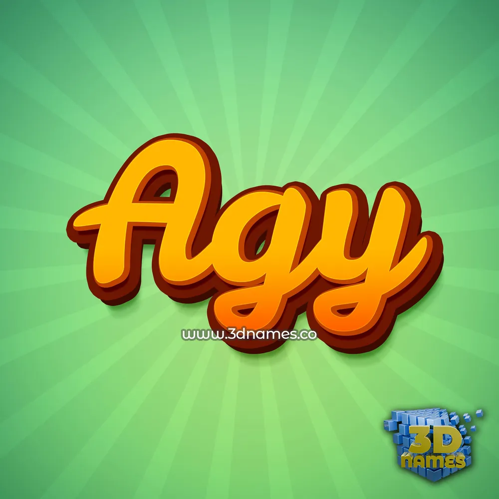 agy in Green Rays style - 3D name wallpaper