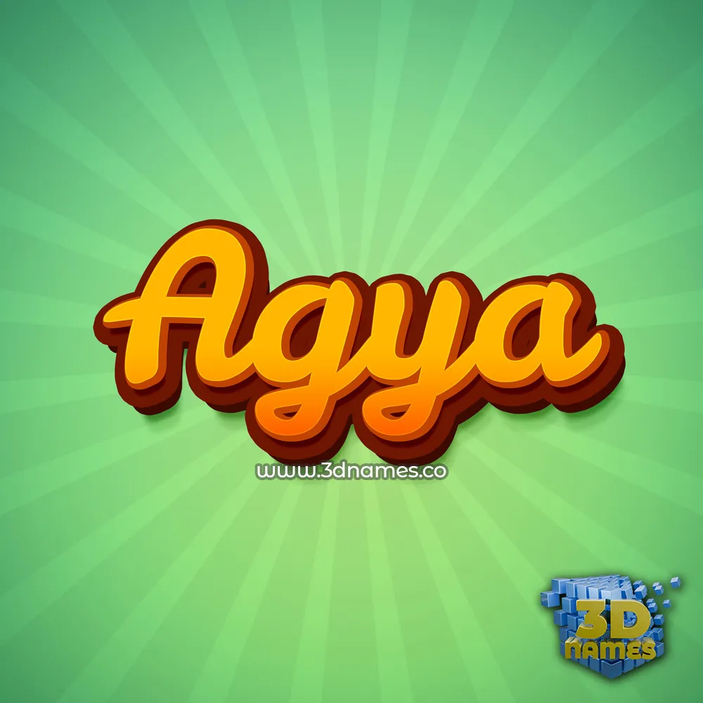 agya in Green Rays style - 3D name wallpaper