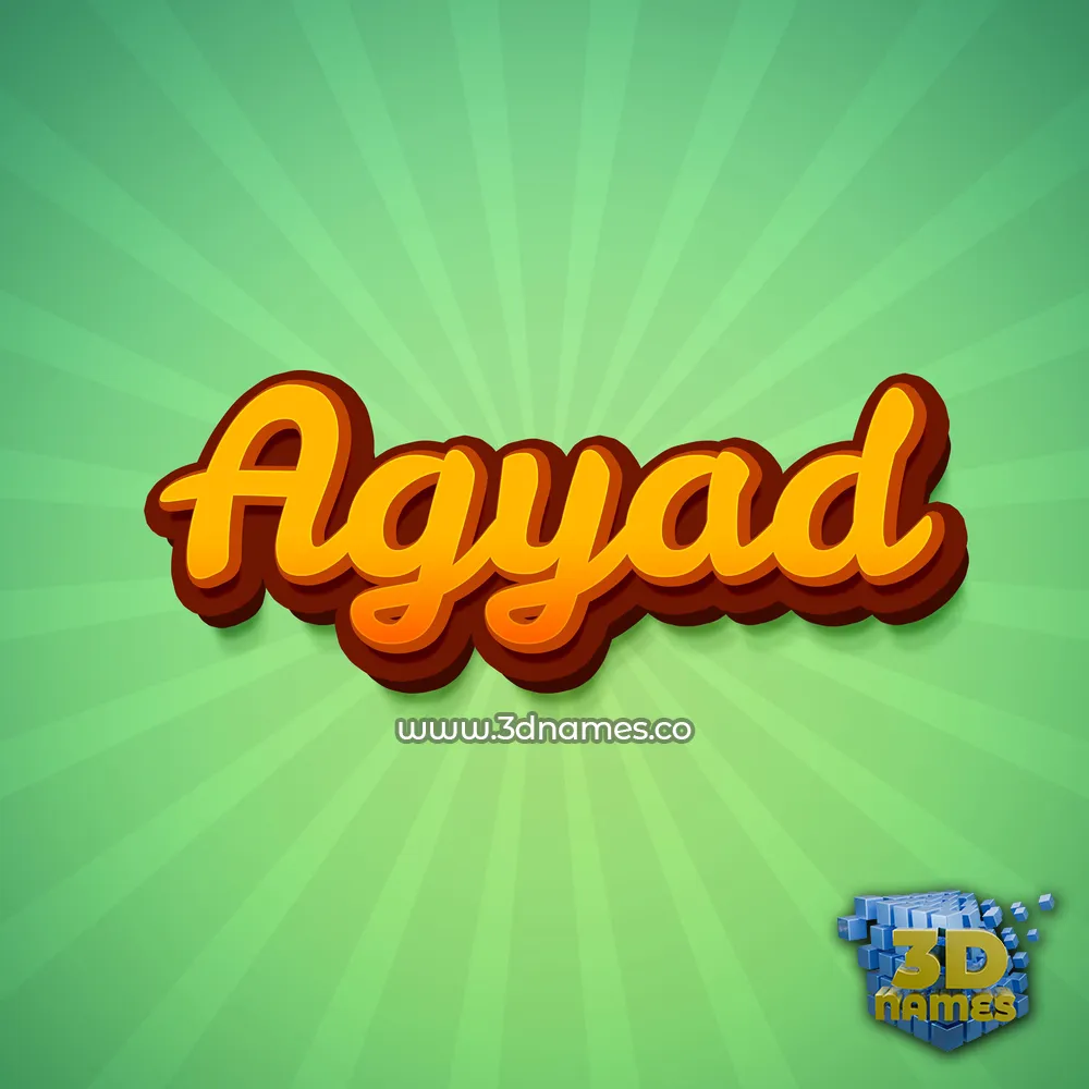 agyad in Green Rays style - 3D name wallpaper