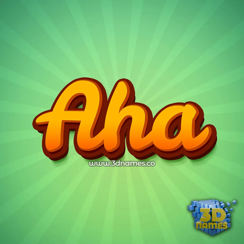 aha in Green Rays style - 3D name wallpaper
