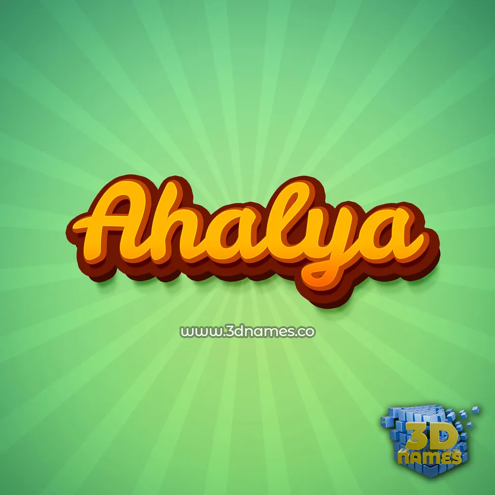 ahalya in Green Rays style - 3D name wallpaper