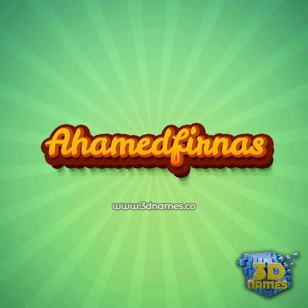 ahamedfirnas in Green Rays style - 3D name wallpaper