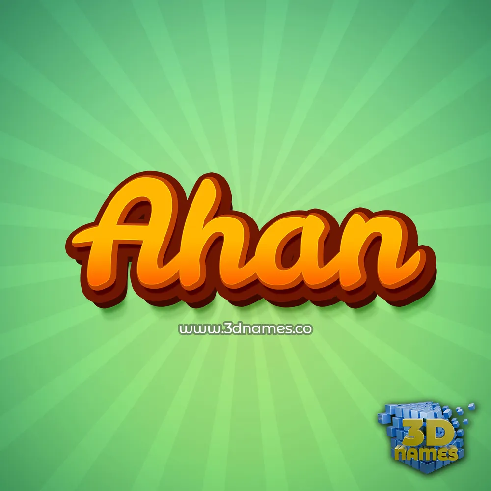 ahan in Green Rays style - 3D name wallpaper