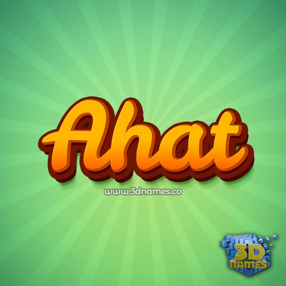 ahat in Green Rays style - 3D name wallpaper