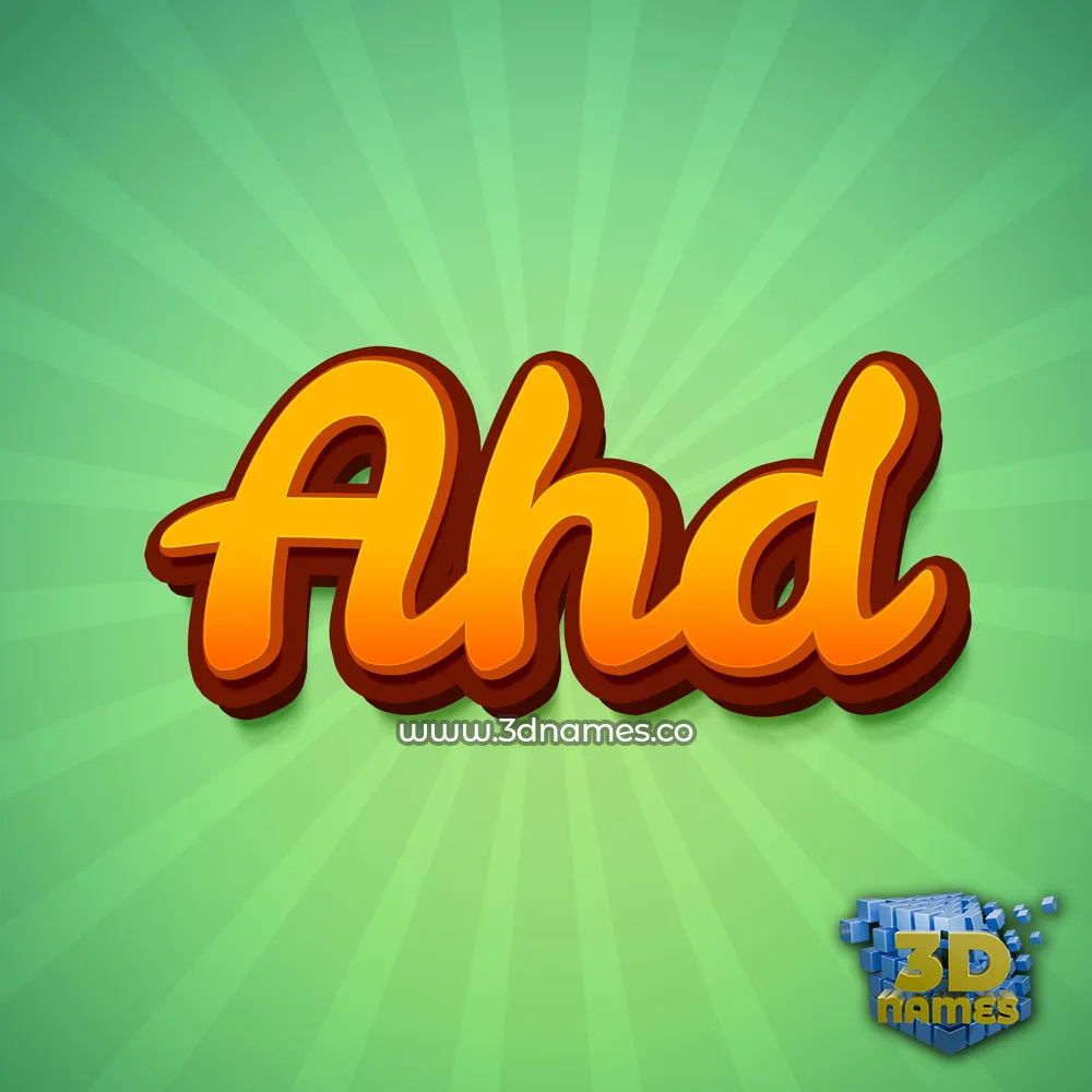 ahd in Green Rays style - 3D name wallpaper