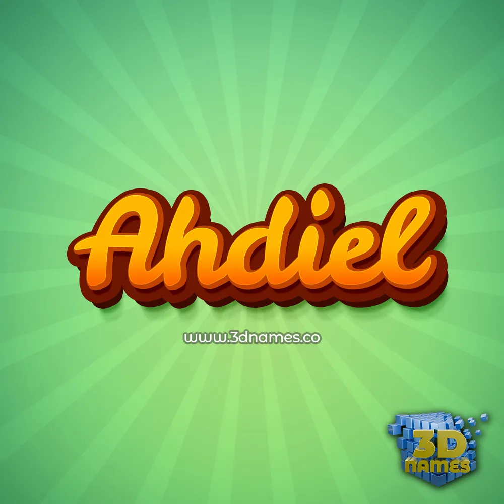 ahdiel in Green Rays style - 3D name wallpaper