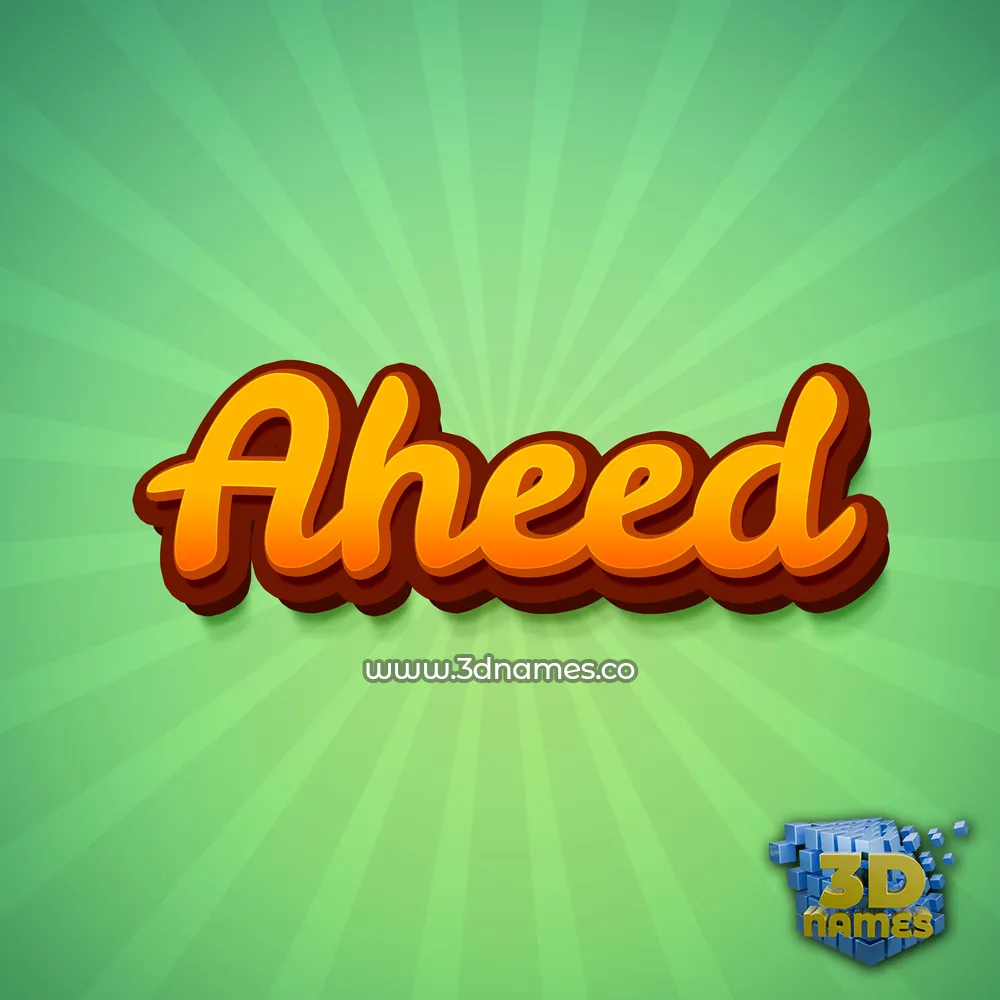 aheed in Green Rays style - 3D name wallpaper