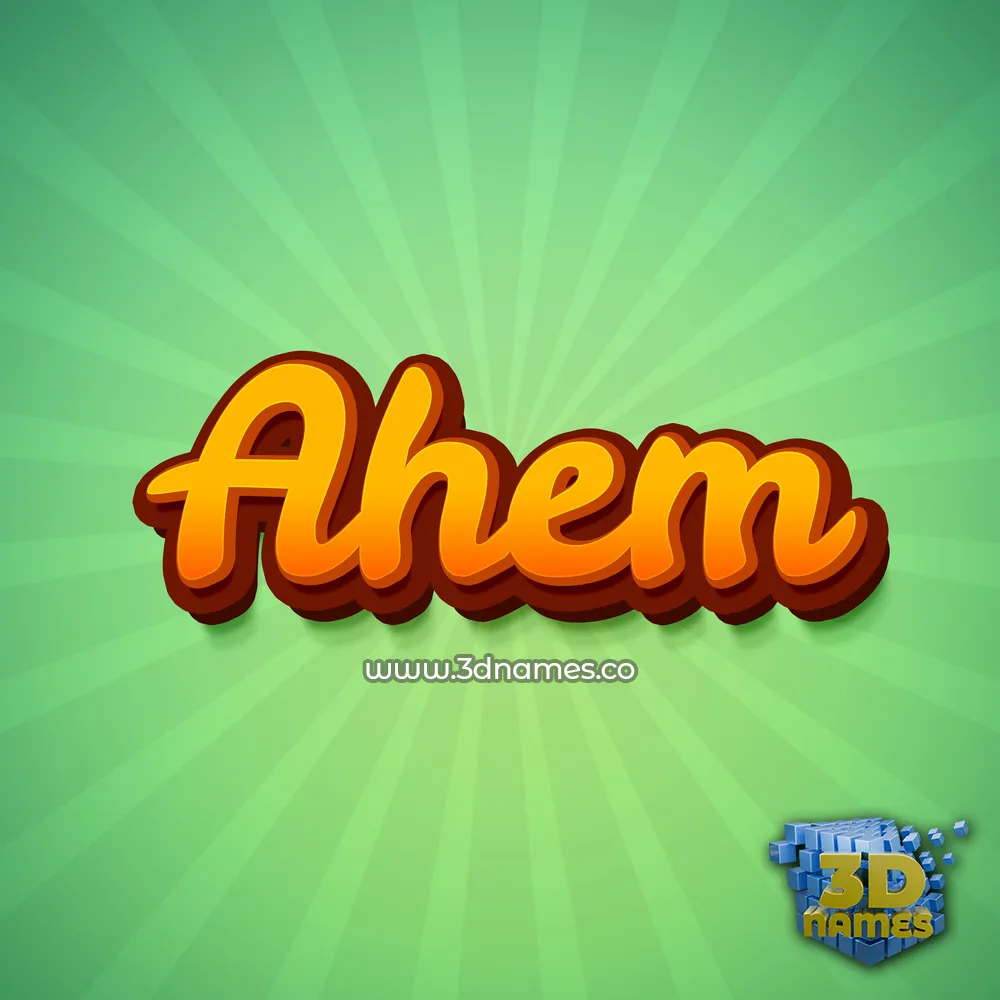 ahem in Green Rays style - 3D name wallpaper