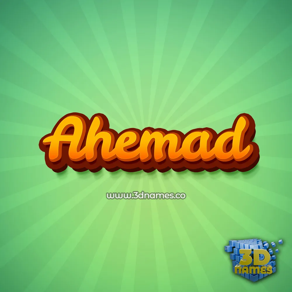 ahemad in Green Rays style - 3D name wallpaper