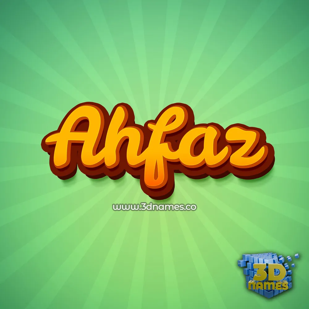 ahfaz in Green Rays style - 3D name wallpaper