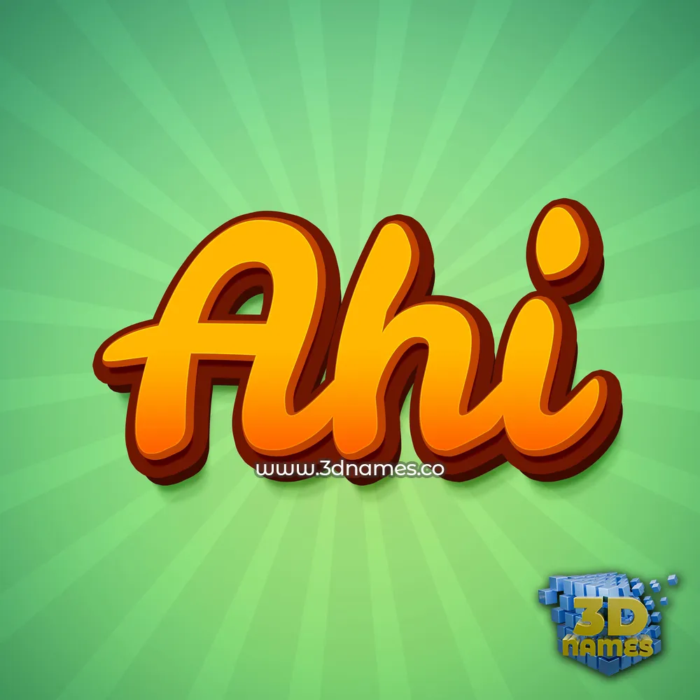 ahi in Green Rays style - 3D name wallpaper