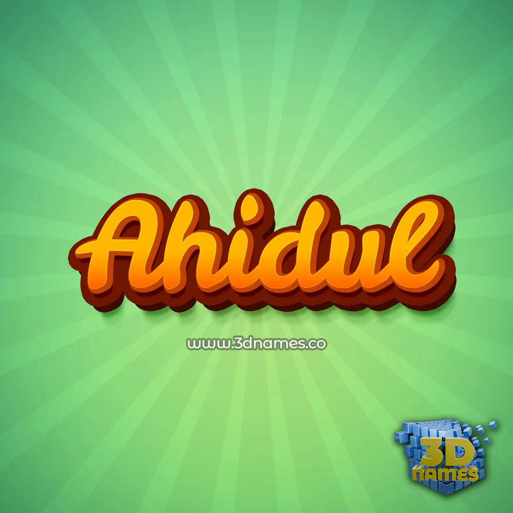 ahidul in Green Rays style - 3D name wallpaper