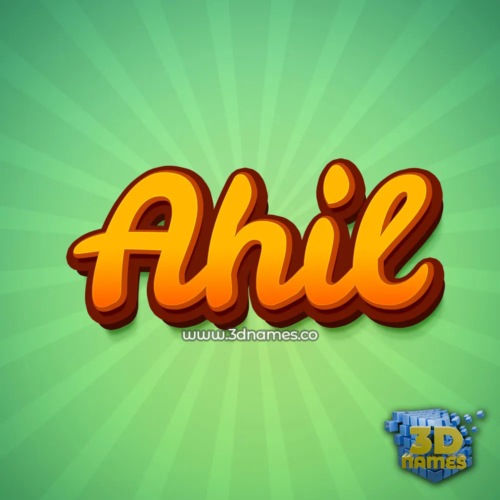 ahil in Green Rays style - 3D name wallpaper