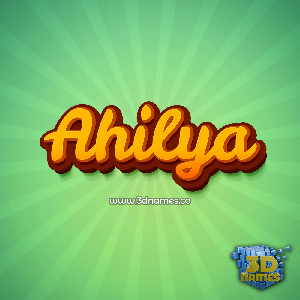 ahilya in Green Rays style - 3D name wallpaper
