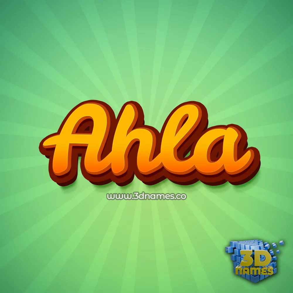 ahla in Green Rays style - 3D name wallpaper