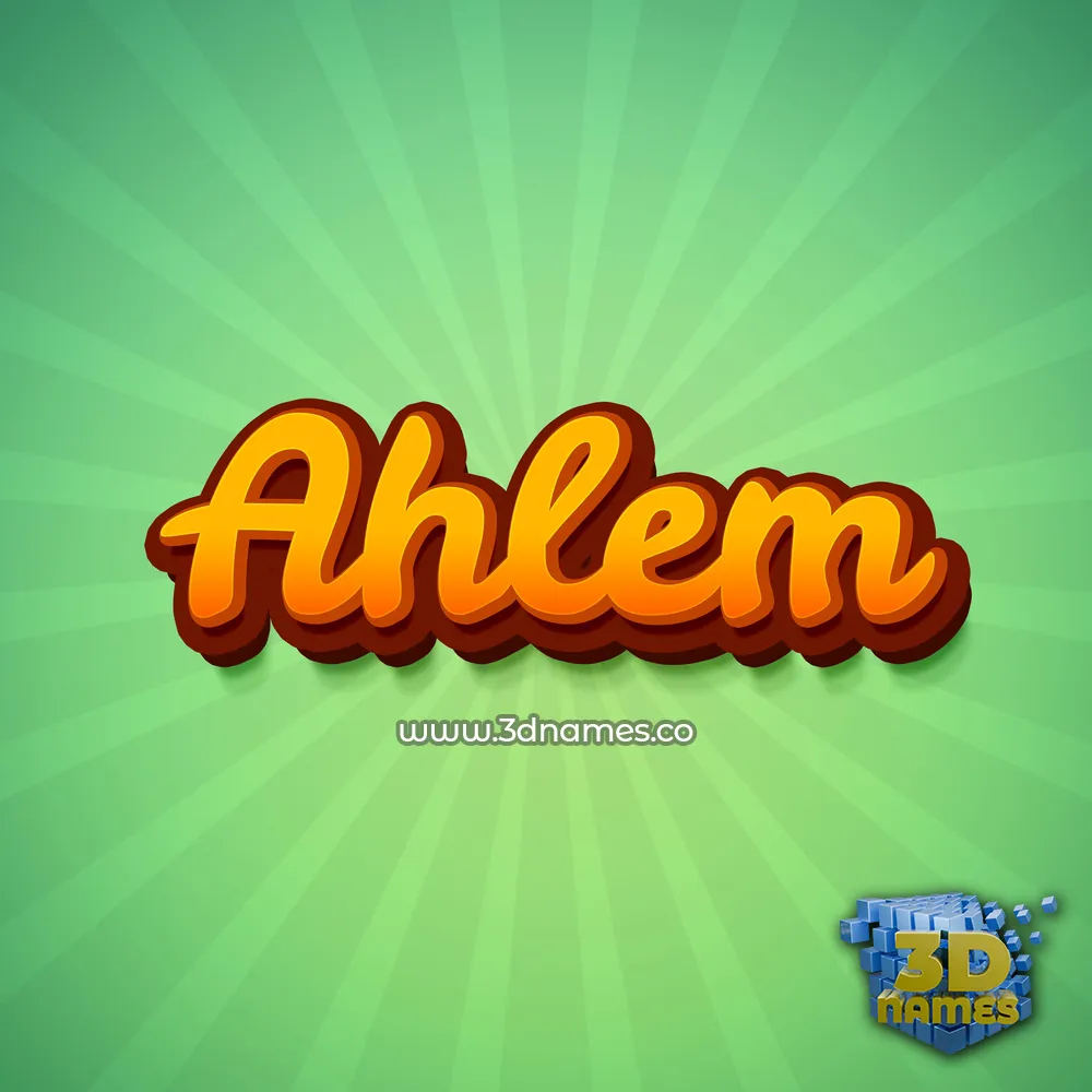 ahlem in Green Rays style - 3D name wallpaper
