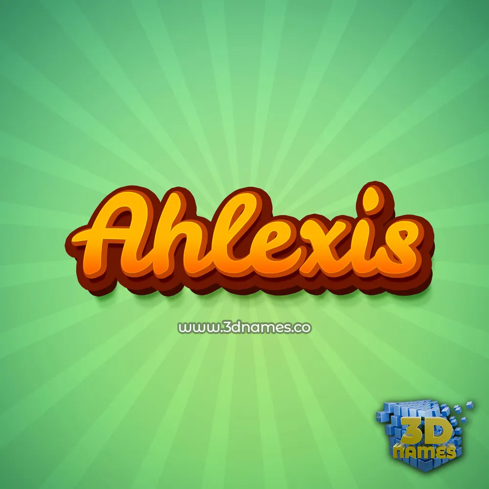 ahlexis in Green Rays style - 3D name wallpaper