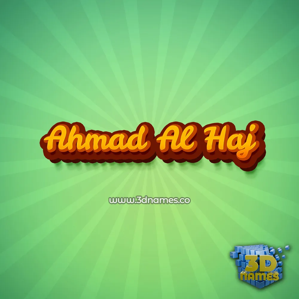ahmad al haj in Green Rays style - 3D name wallpaper