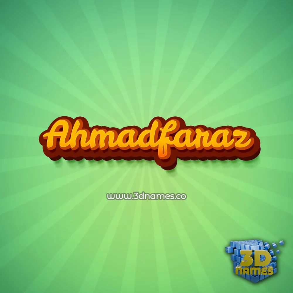 ahmadfaraz in Green Rays style - 3D name wallpaper