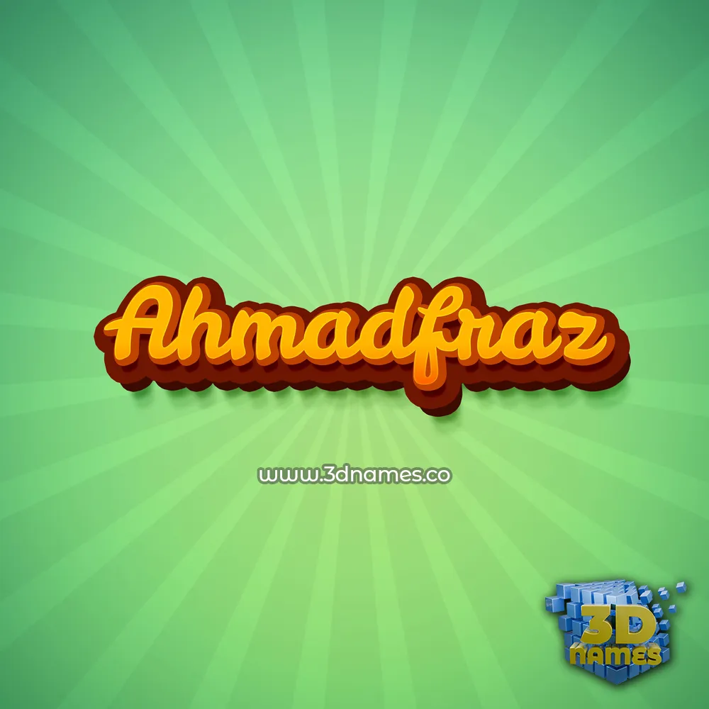 ahmadfraz in Green Rays style - 3D name wallpaper