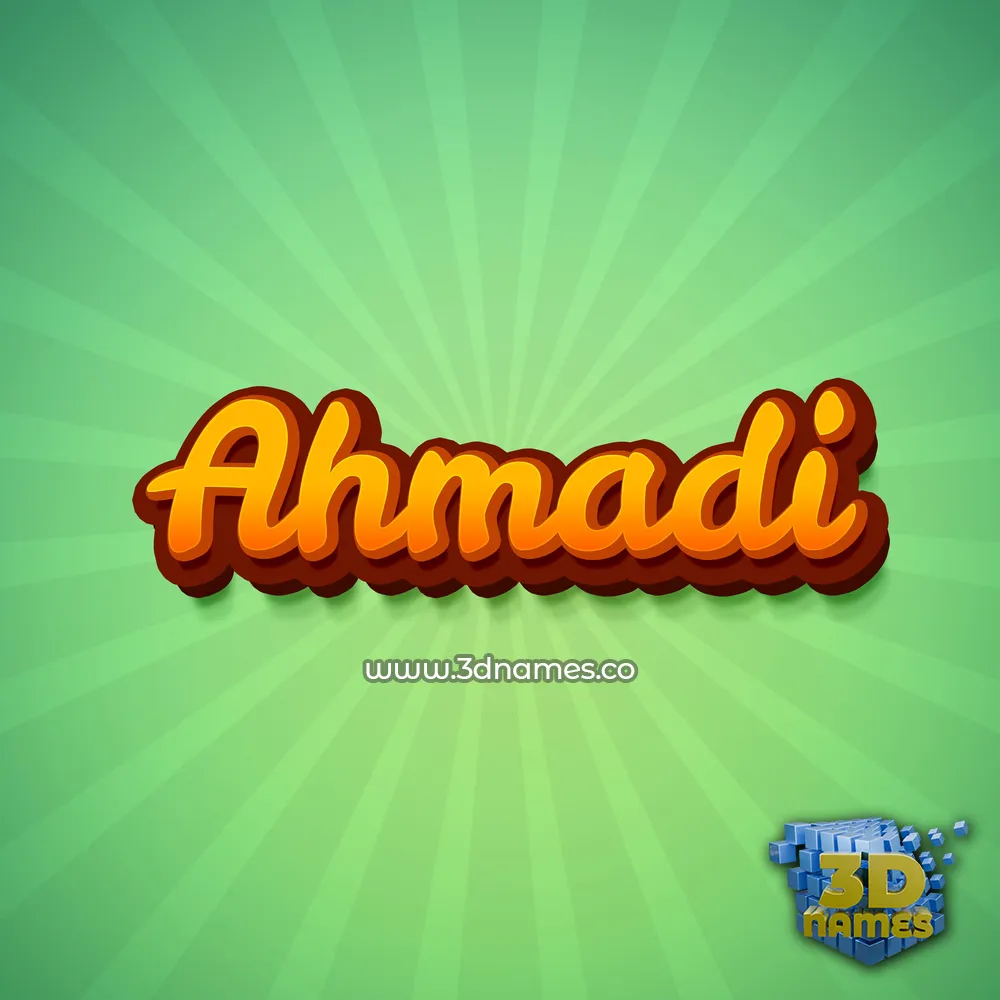 ahmadi in Green Rays style - 3D name wallpaper