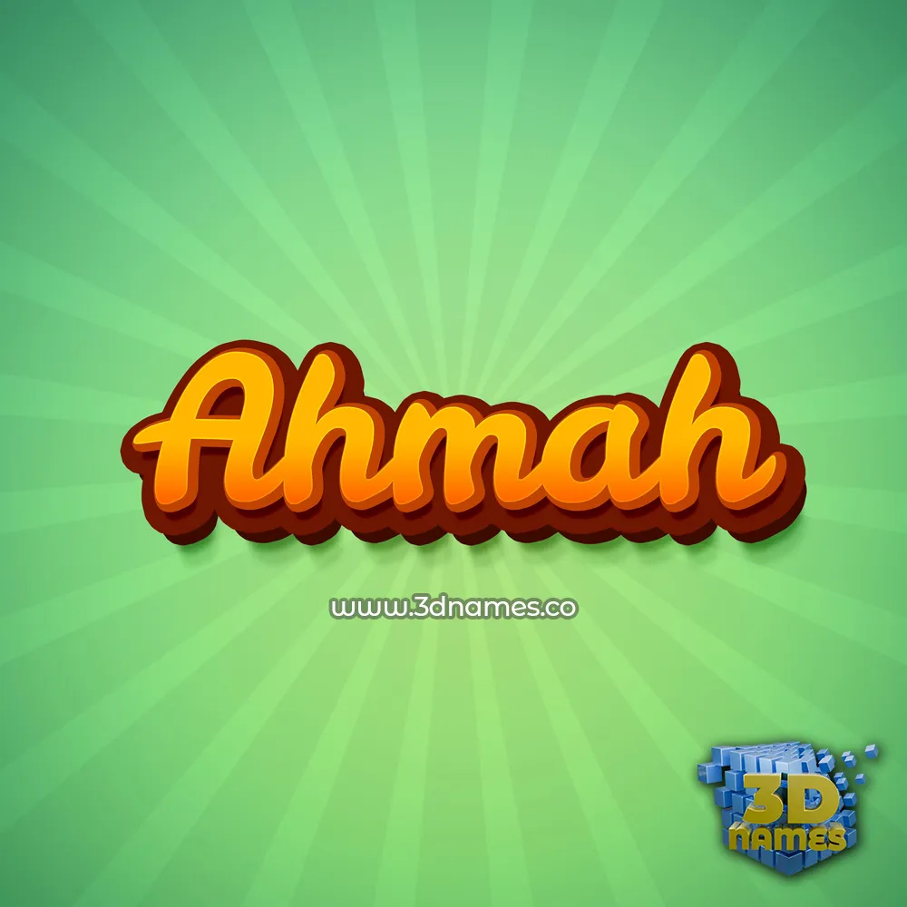 ahmah in Green Rays style - 3D name wallpaper