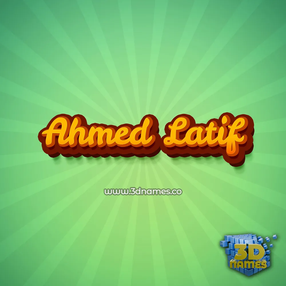 ahmed latif in Green Rays style - 3D name wallpaper