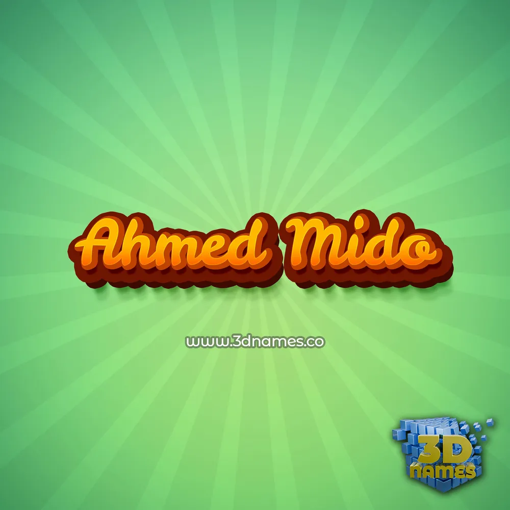 ahmed mido in Green Rays style - 3D name wallpaper