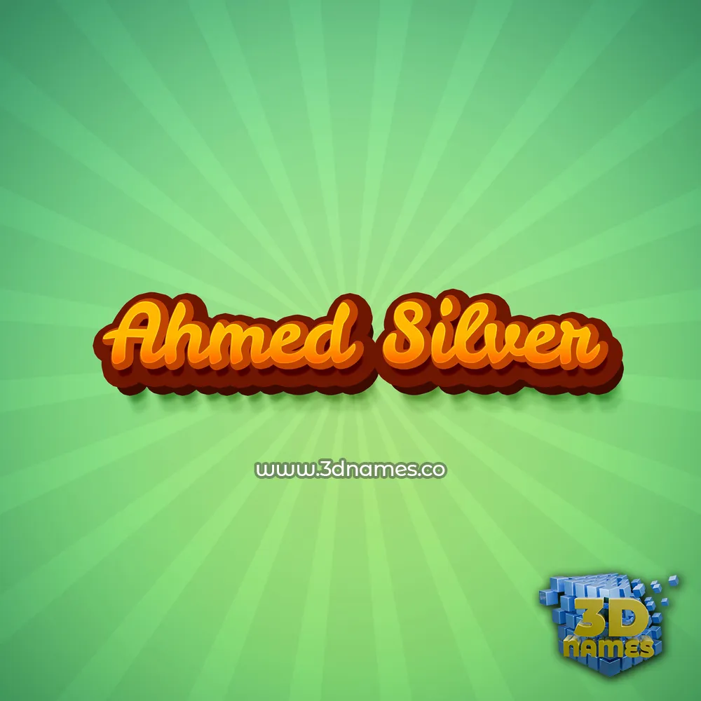 ahmed silver in Green Rays style - 3D name wallpaper